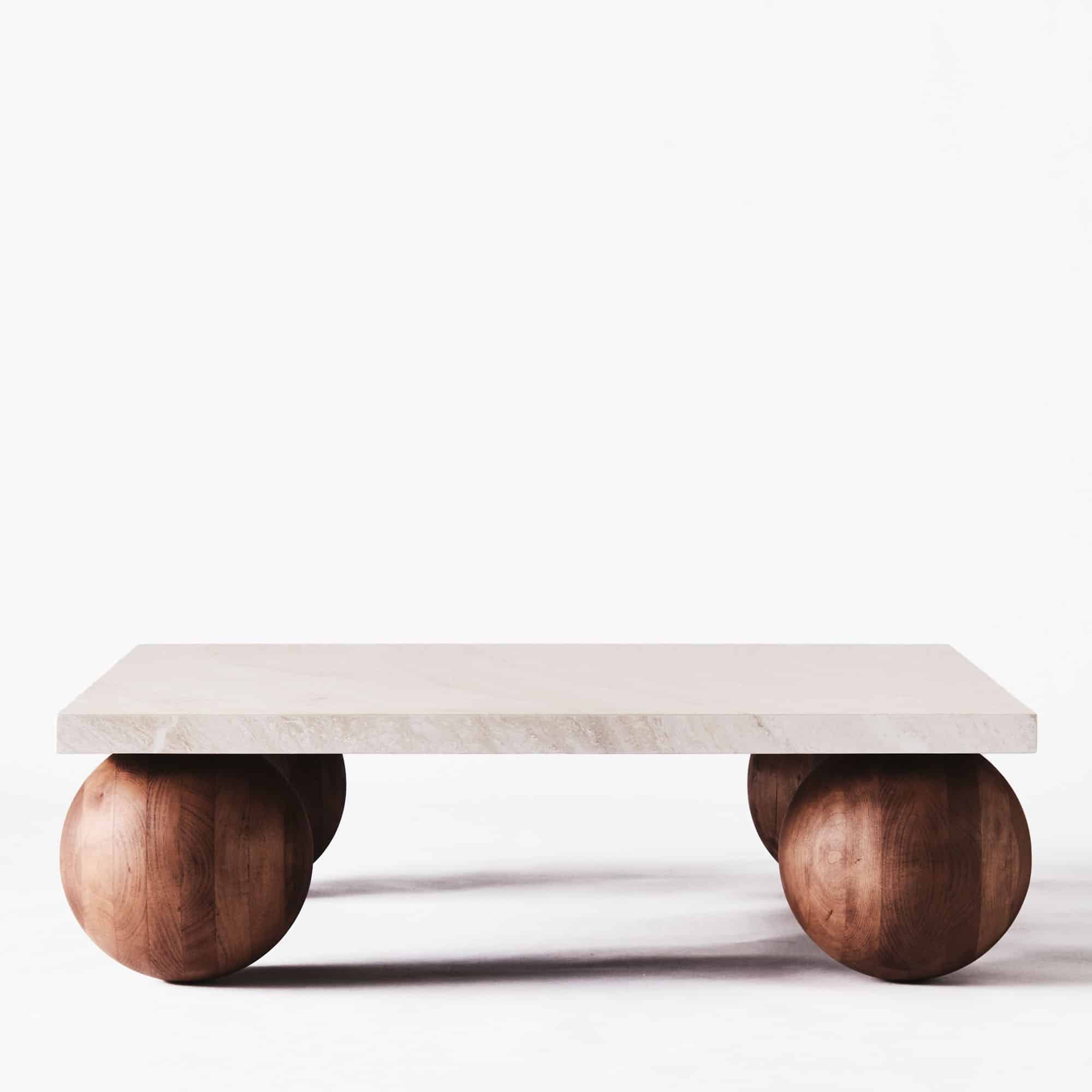 Sphere Square Sofa Table Travertino