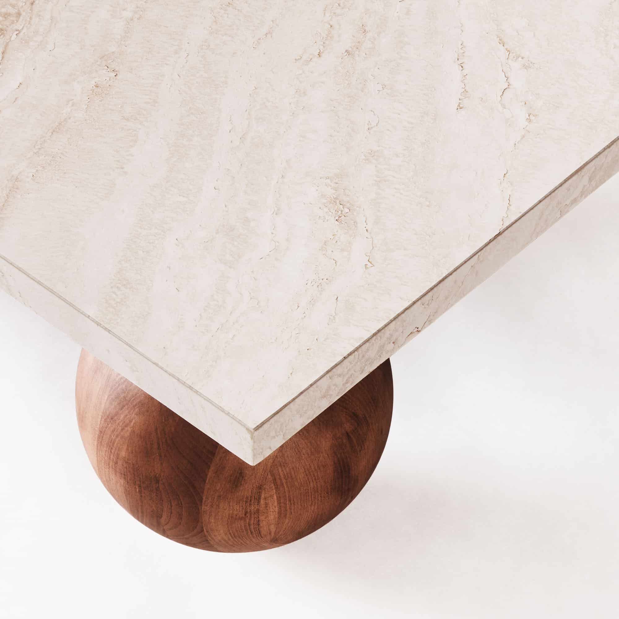 Sphere Square Sofa Table Travertino - Image 4